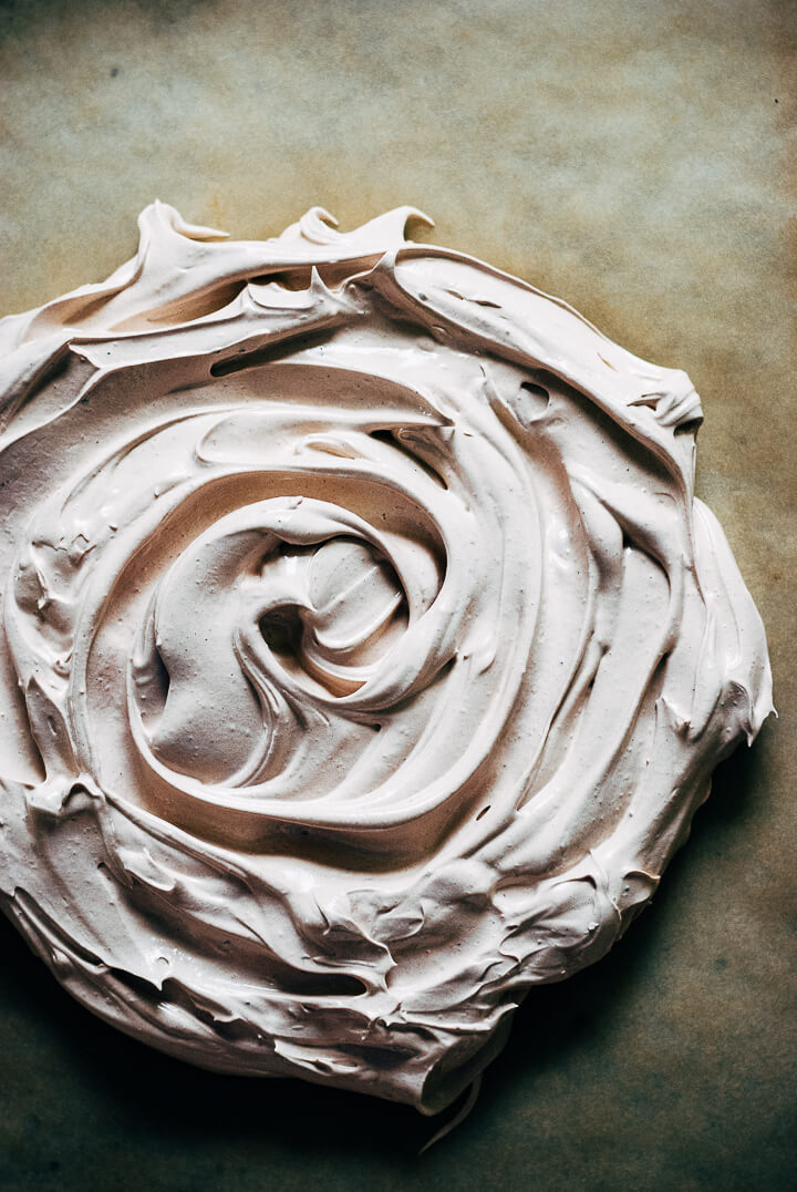 chocolate pavlova with cherries and mulberries // brooklyn supper