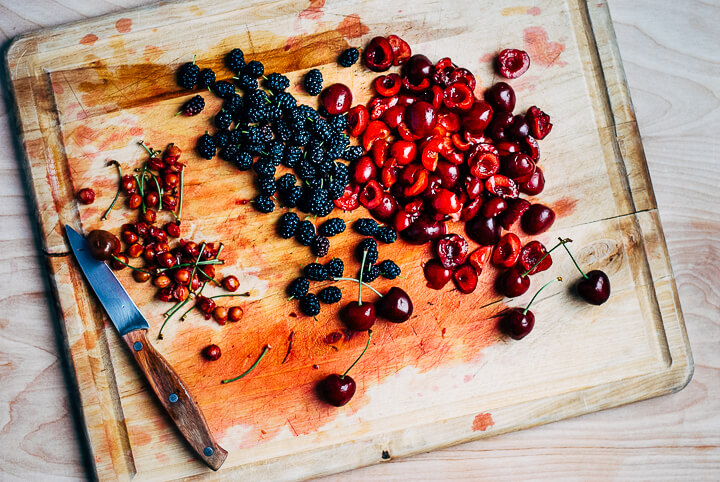 chocolate pavlova with cherries and mulberries // brooklyn supper