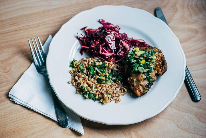 grilled chicken with grilled lemon and garlic relish // brooklyn supper