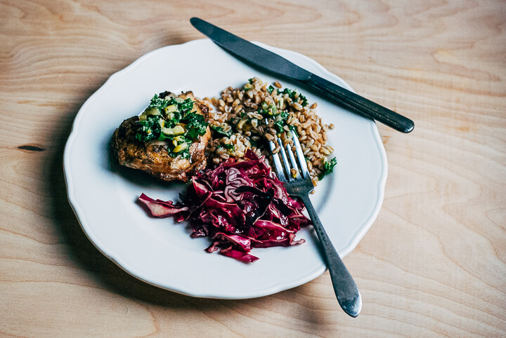 grilled chicken with grilled lemon and garlic relish // brooklyn supper