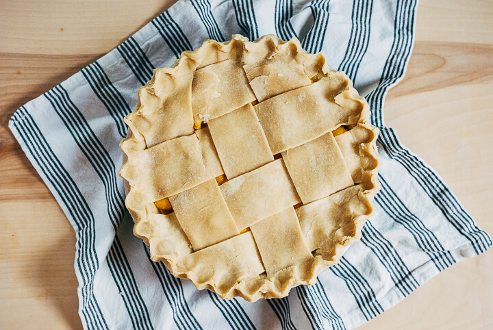 wide lattice peach pie with tarragon butter // brooklyn supper