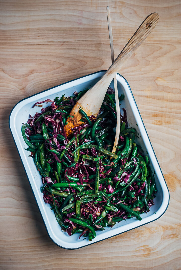 green bean salad with peaches and balsamic bitters vinaigrette // brooklyn supper