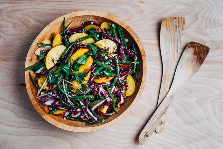 green bean salad with peaches and balsamic bitters vinaigrette // brooklyn supper