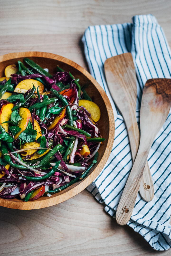 green bean salad with peaches and balsamic bitters vinaigrette // brooklyn supper