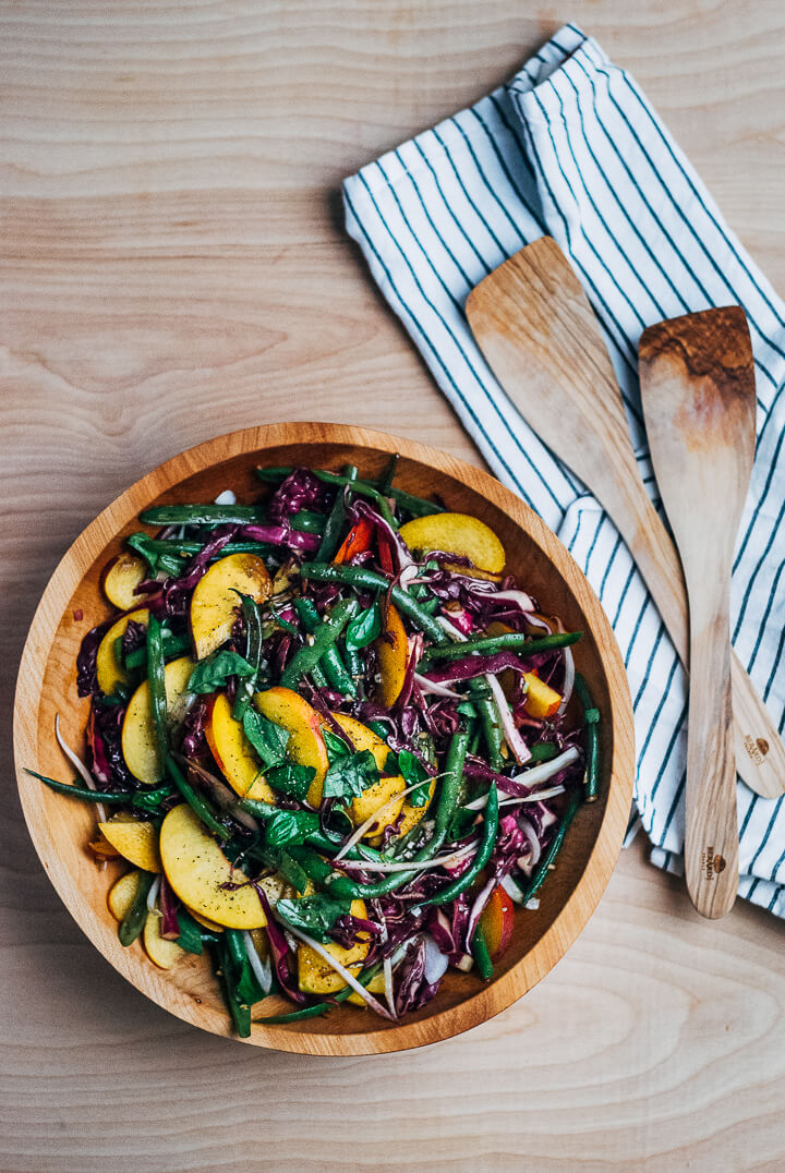 green bean salad with peaches and balsamic bitters vinaigrette // brooklyn supper