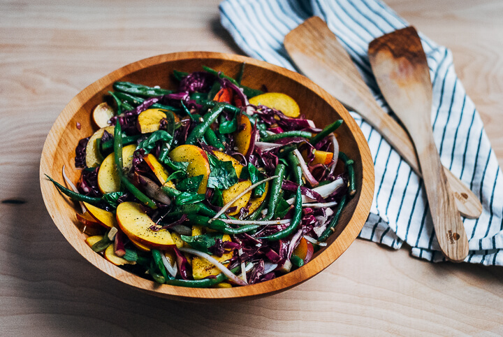 green bean salad with peaches and balsamic bitters vinaigrette // brooklyn supper