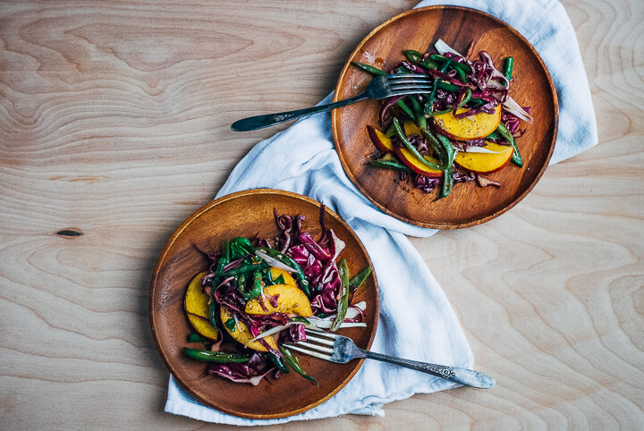 green bean salad with peaches and balsamic bitters vinaigrette // brooklyn supper