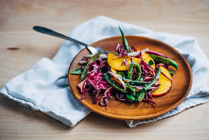 green bean salad with peaches and balsamic bitters vinaigrette // brooklyn supper