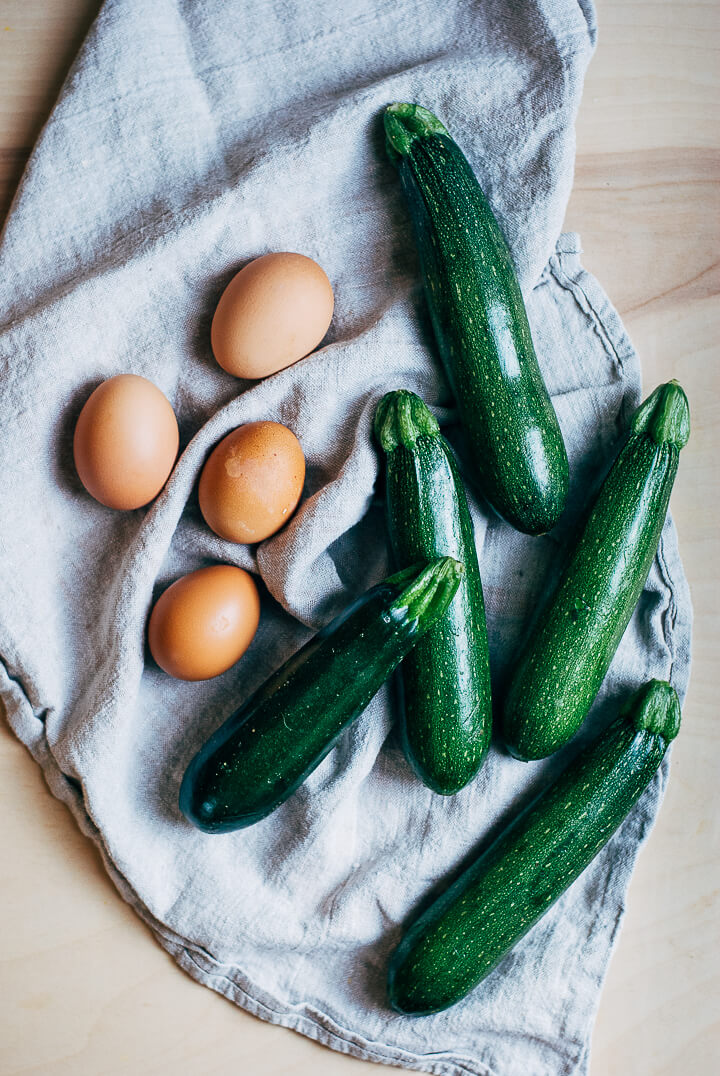 mozzarella baked eggs with zucchini // brooklyn supper