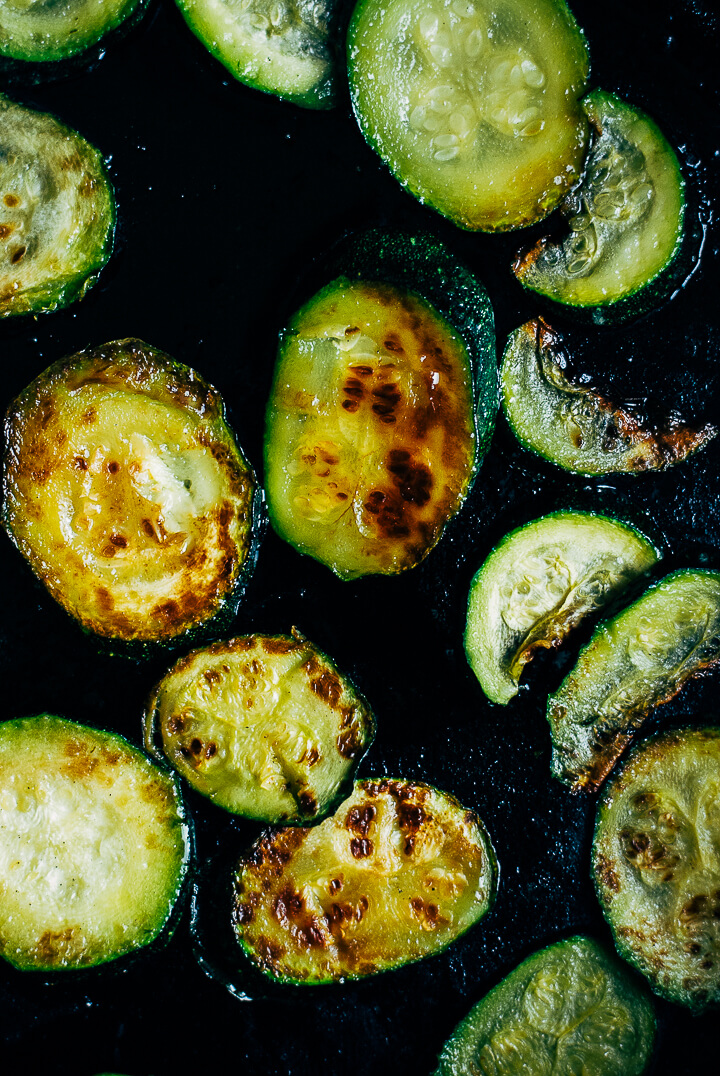 mozzarella baked eggs with zucchini // brooklyn supper