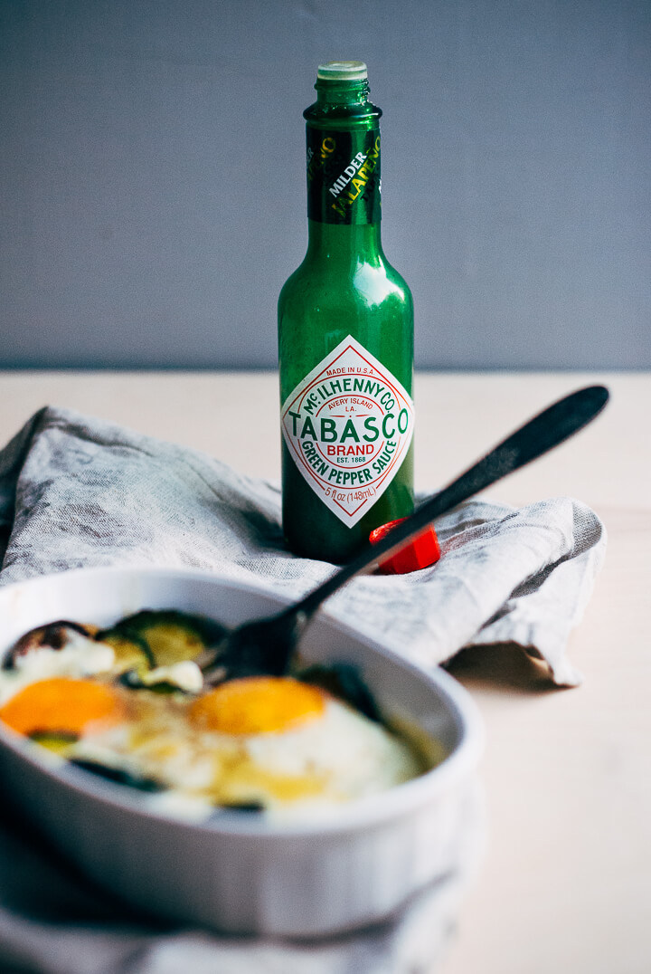 mozzarella baked eggs with zucchini // brooklyn supper