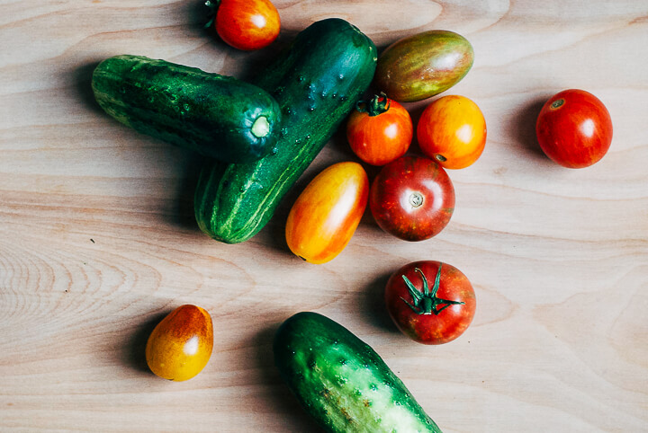 cucumber tomato salad with garden herbs // brooklyn supper