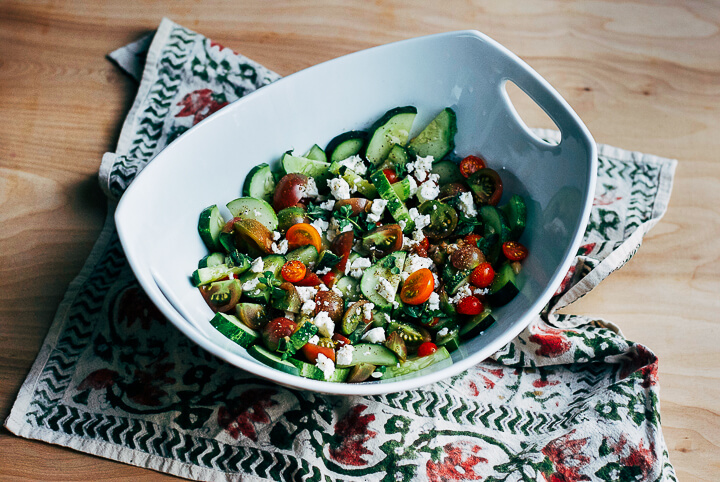 cucumber tomato salad with garden herbs // brooklyn supper