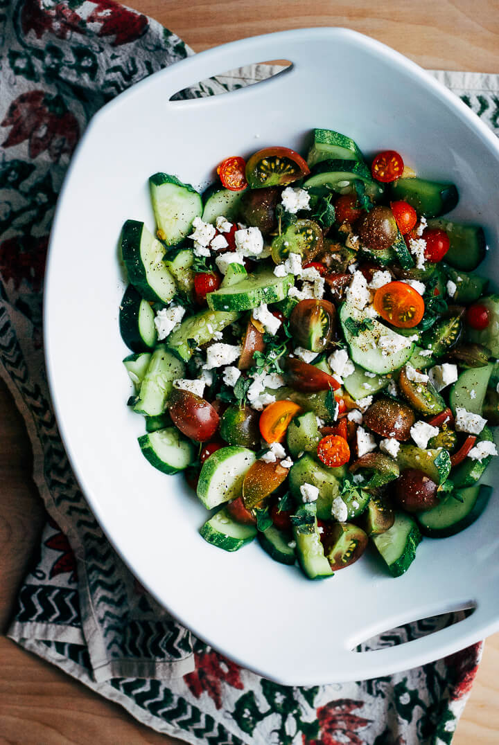 cucumber tomato salad with garden herbs // brooklyn supper