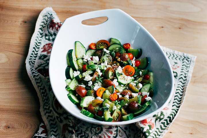 cucumber tomato salad with garden herbs // brooklyn supper