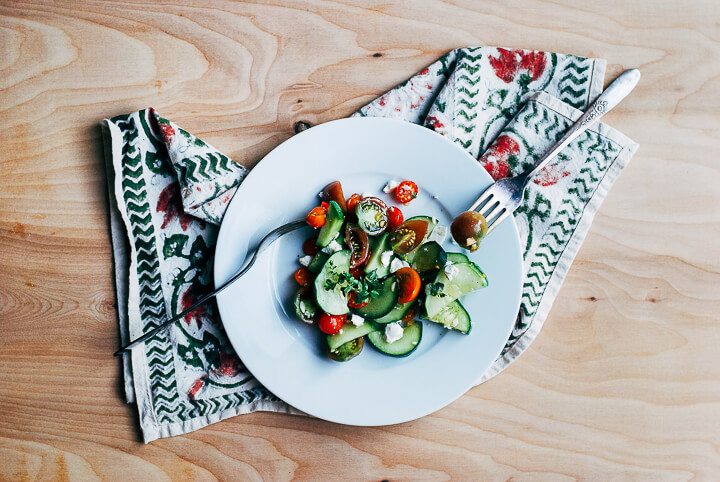 cucumber tomato salad with garden herbs // brooklyn supper