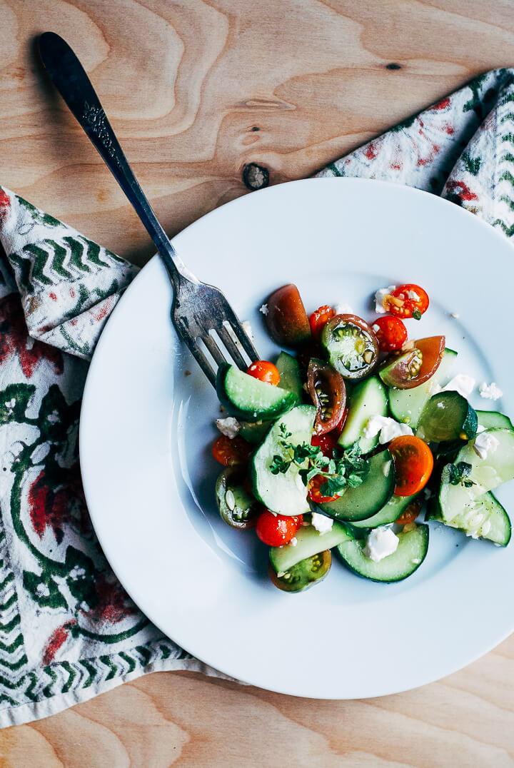 cucumber tomato salad with garden herbs // brooklyn supper