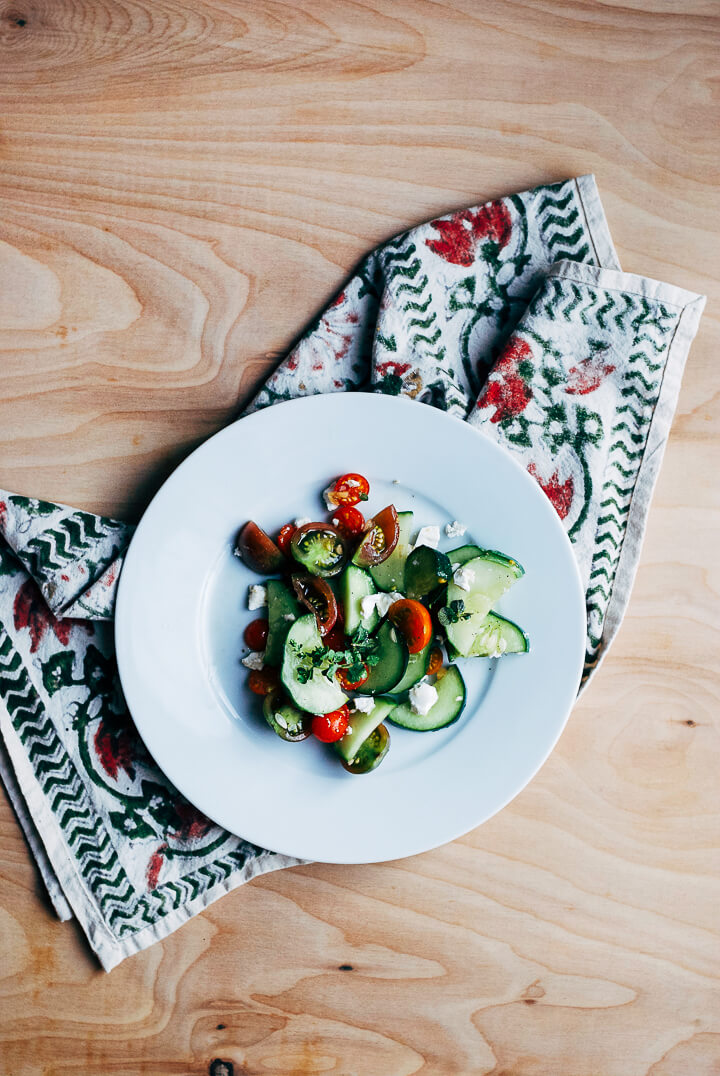 cucumber tomato salad with garden herbs // brooklyn supper