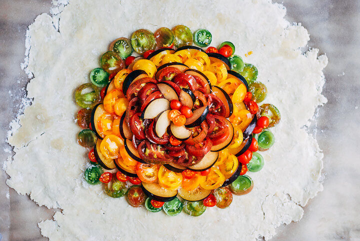 tomato and plum galette with black pepper parmesan crust // brooklyn supper