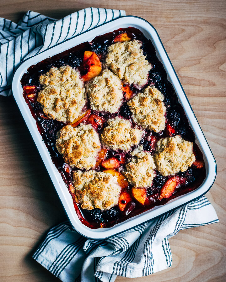 blackberry peach cobbler with buttermilk whipped cream // brooklyn supper