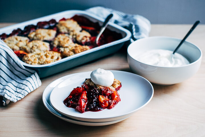 blackberry peach cobbler with buttermilk whipped cream // brooklyn supper