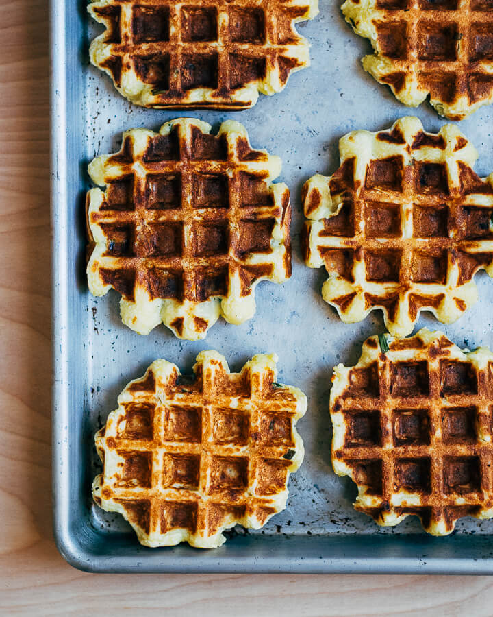 mashed potato and chive waffles // brooklyn supper