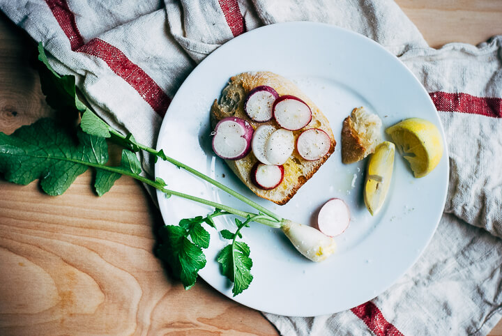radish toasts with lemon butter // brooklyn supper