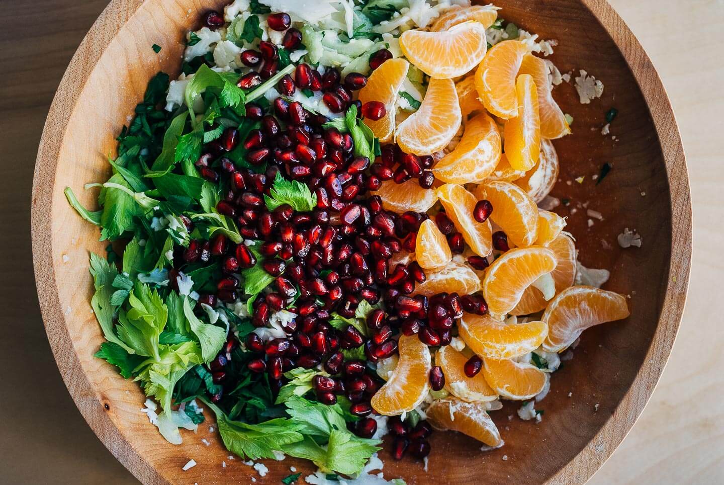 shaved cauliflower salad with clementine and pomegranate // brooklyn supper