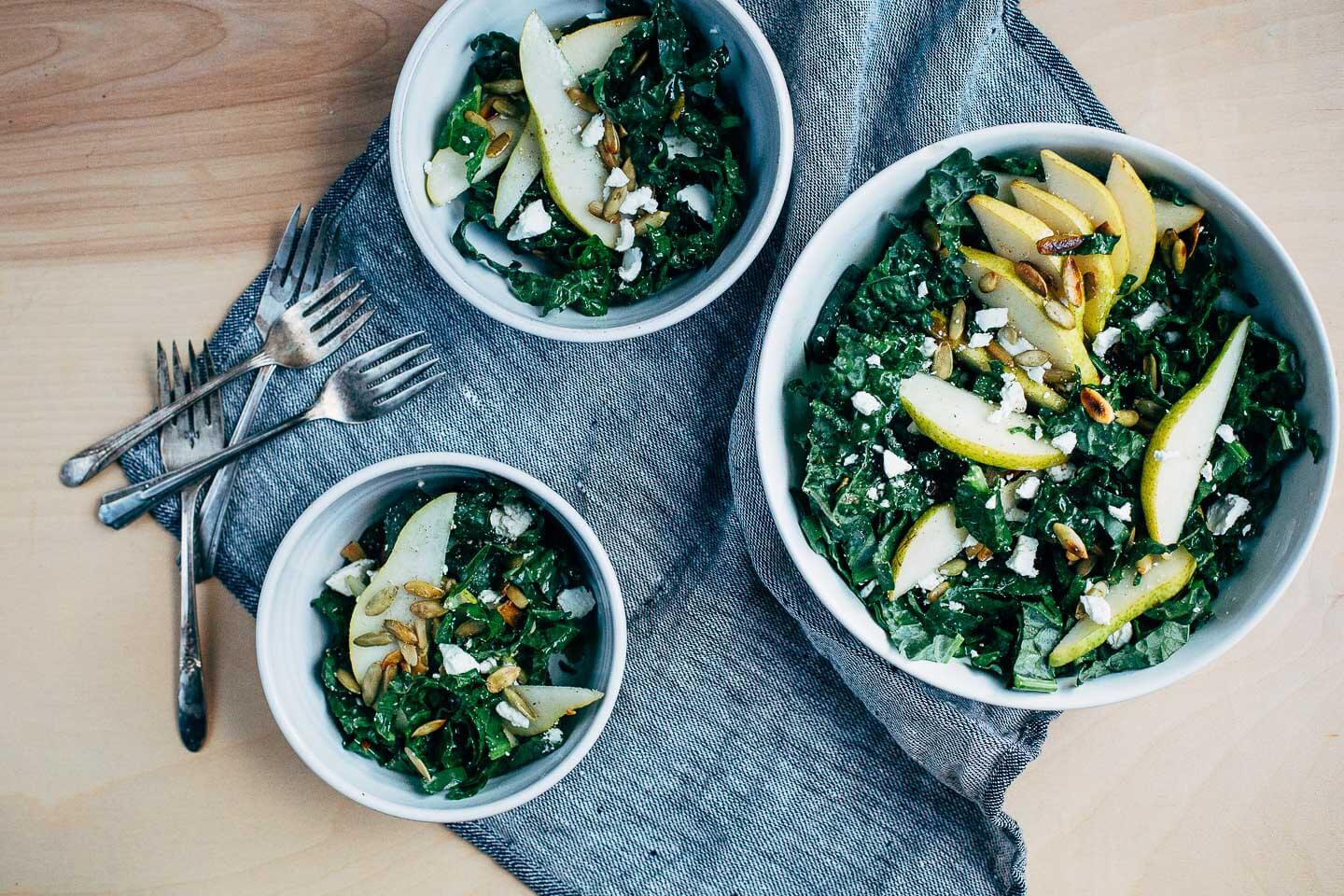 kale salad with pears // brooklyn supper