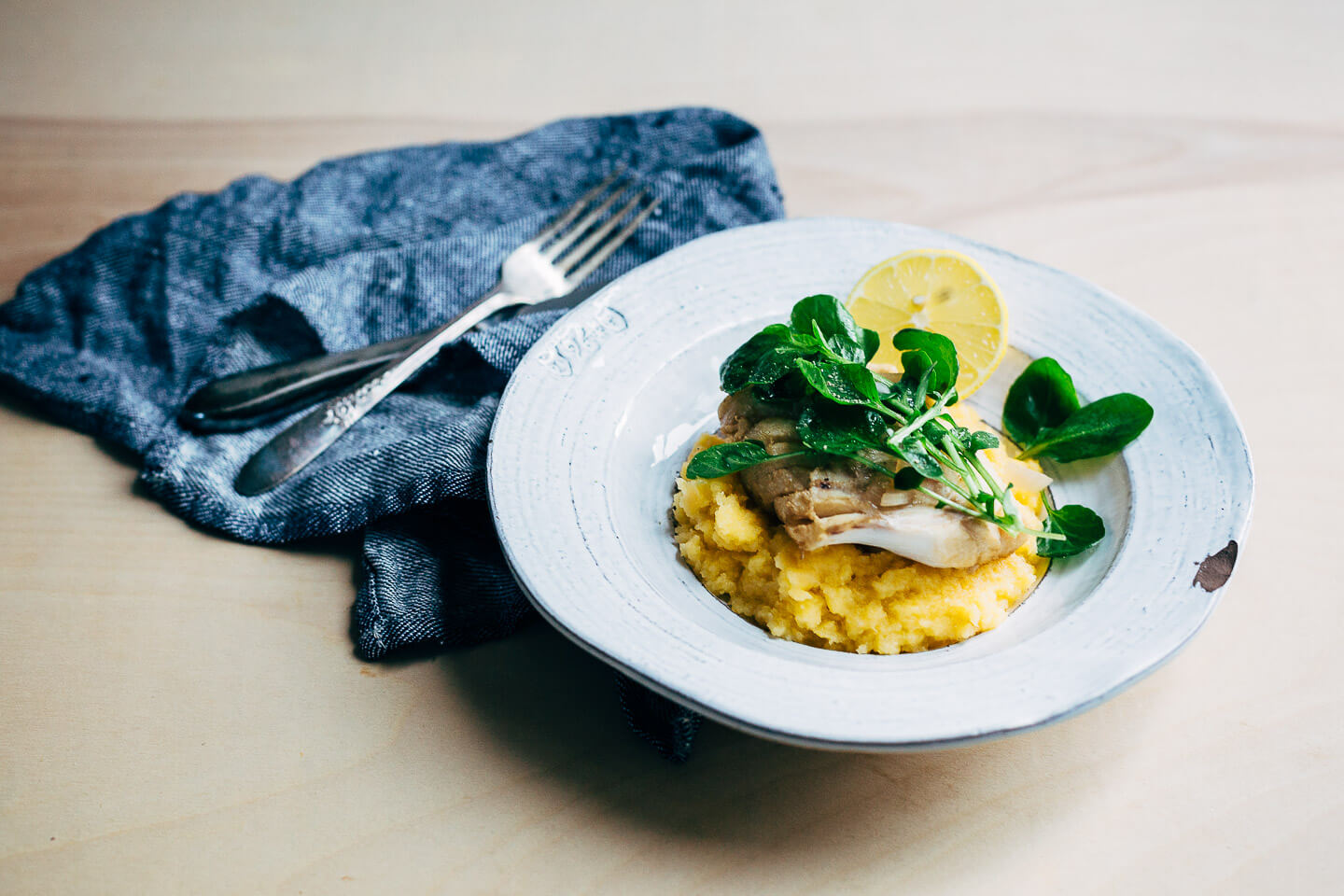 poached cod with rutabaga puree and watercress // brooklyn supper