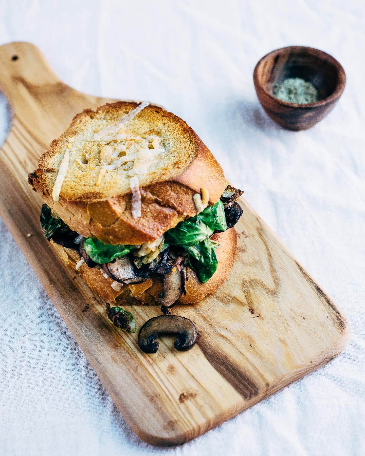 brussels sprout and mushroom grilled cheese // brooklyn supper