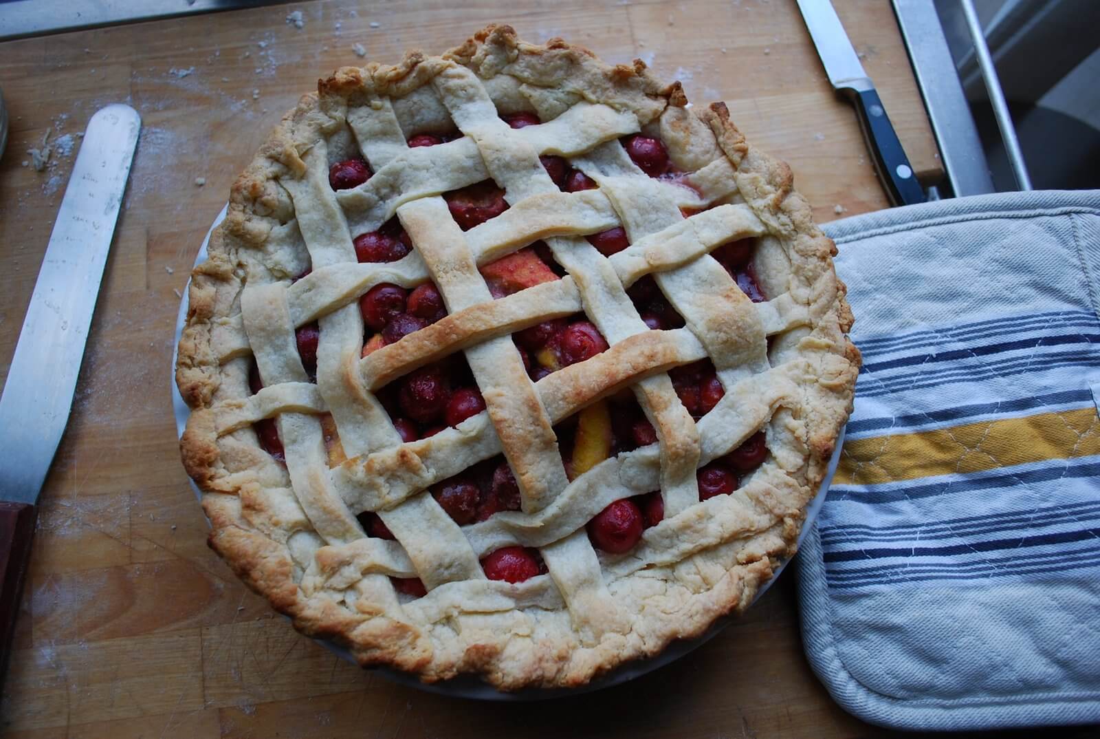 Cherry peach pie