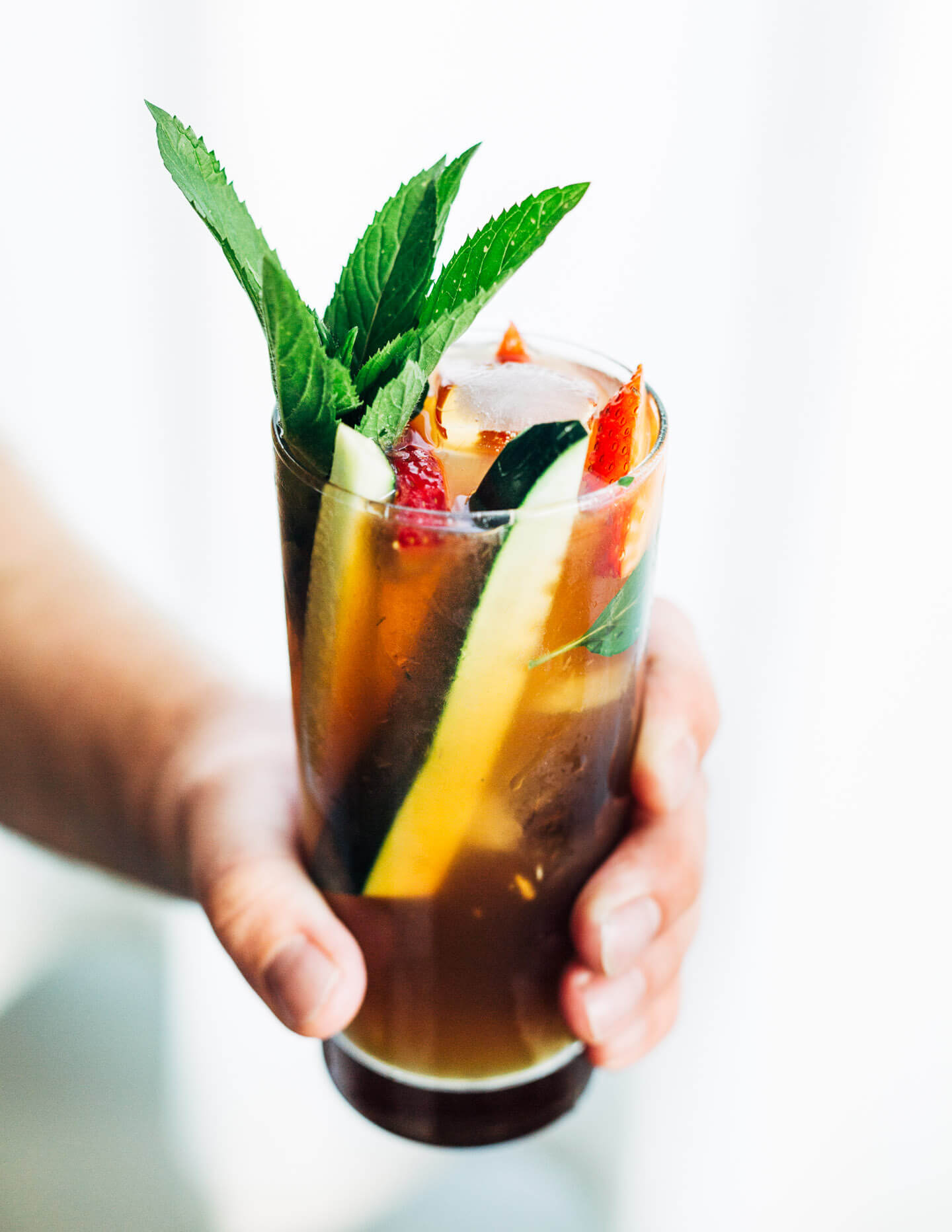 A Pimm’s cup cocktail for summer evenings. 