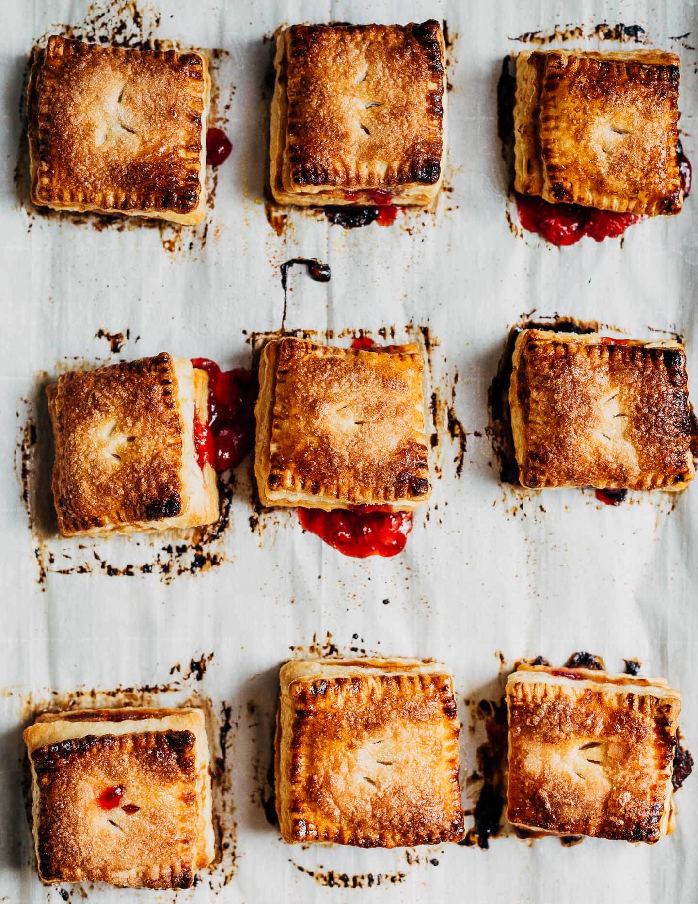 These lofty strawberry hand pies feature a jammy strawberry filling with notes of fresh basil and black pepper surrounded by buttery, impossibly flaky pastry. They're the perfect treat for spring gatherings and picnics.
