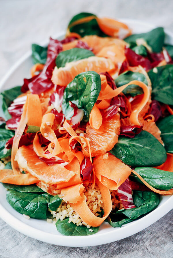 Radicchio, carrot, and Cara Cara salad