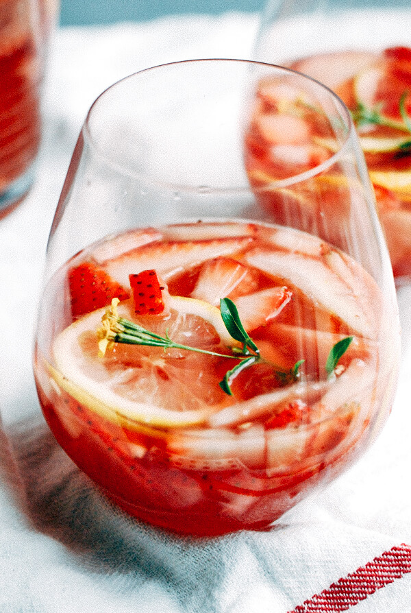 Celebrate the good life with this sparkling strawberry rosé sangria cocktail recipe.