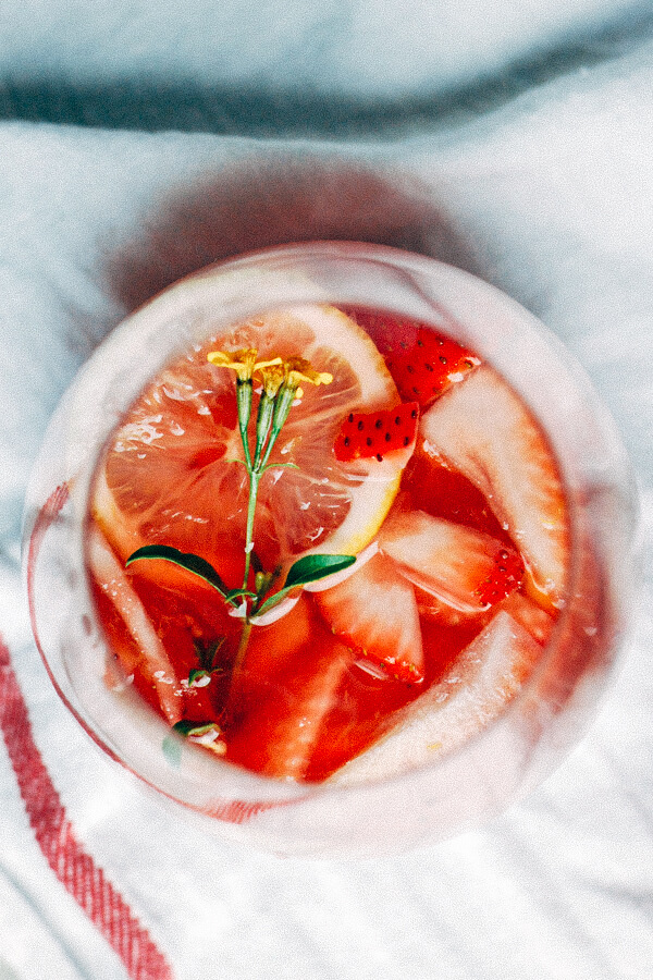 Celebrate the good life with this sparkling strawberry rosé sangria cocktail recipe.