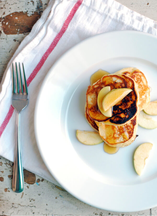 Apple pancakes on a plate.