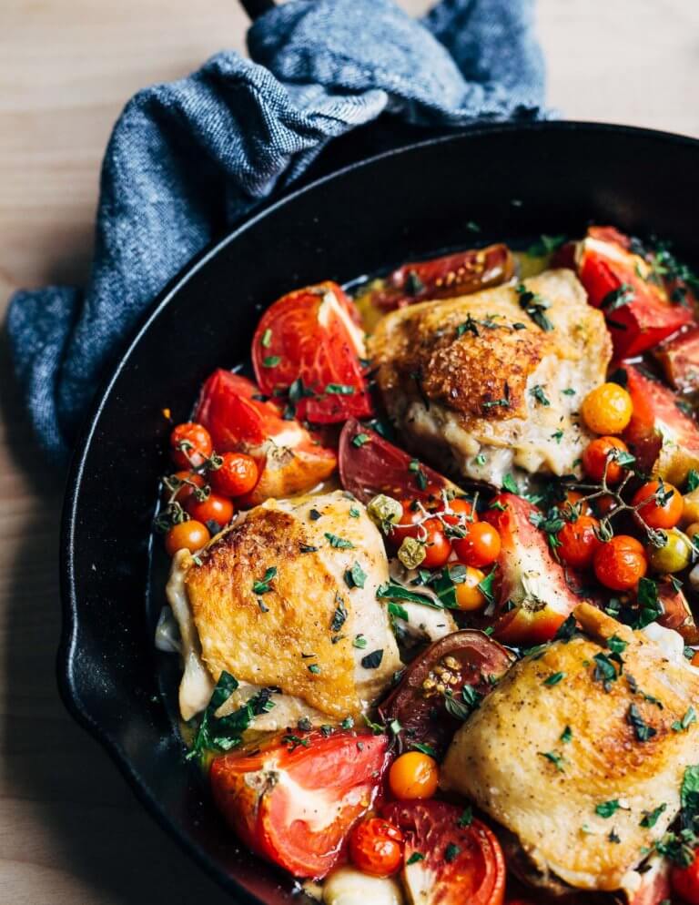 Baked Chicken with Tomatoes and Garlic - Brooklyn Supper