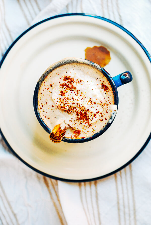 Cozy up to a mug of spicy maple cinnamon hot chocolate, made from scratch!