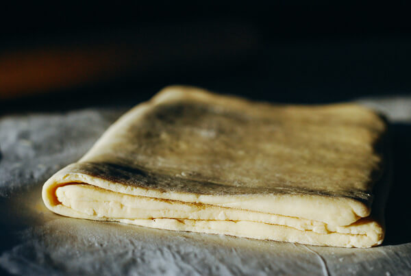 An 'envelope' of overlapping dough – part of the rough puff pastry process. 