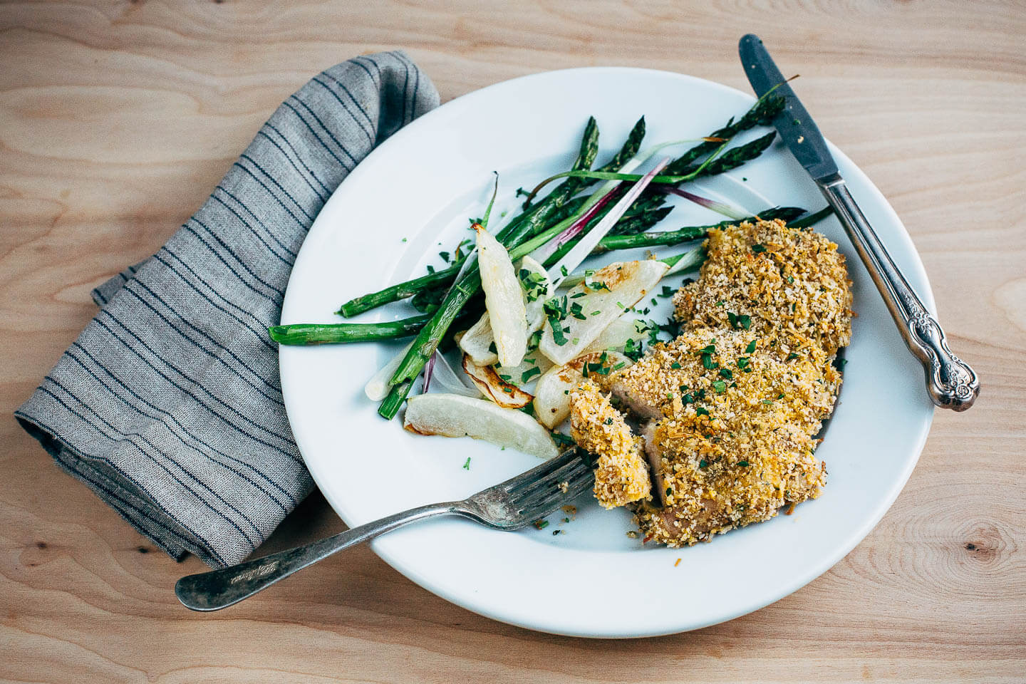 one-pan parmesan chicken with turnips and asparagus // brooklyn supper