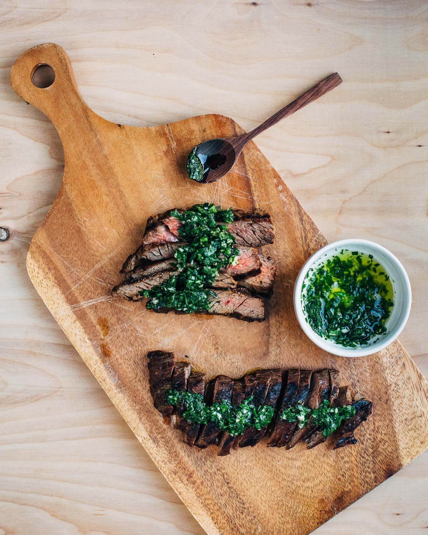 steak and kale salad with spring herb chimichurri // brooklyn supper