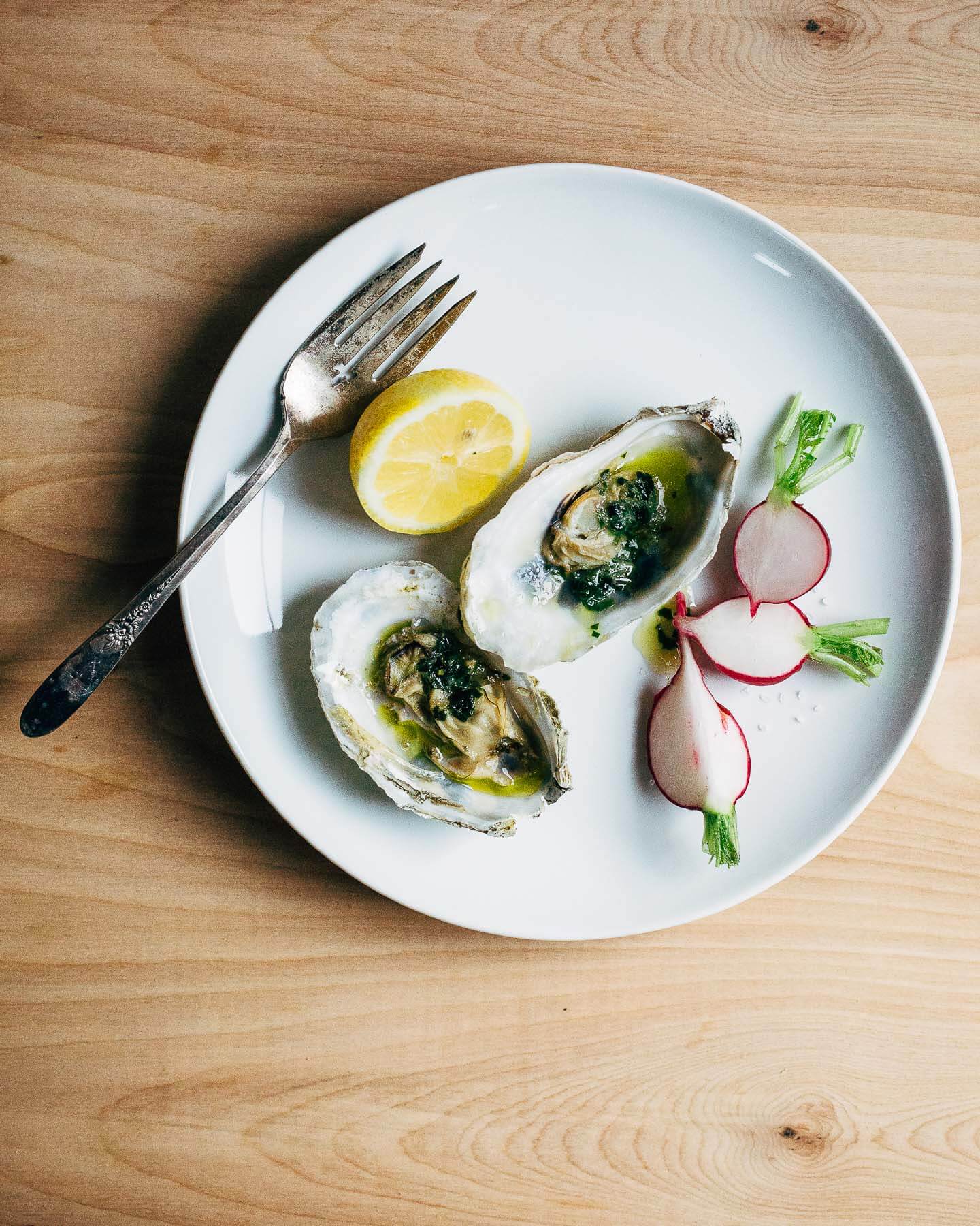 broiled oysters with ramp butter // brooklyn supper