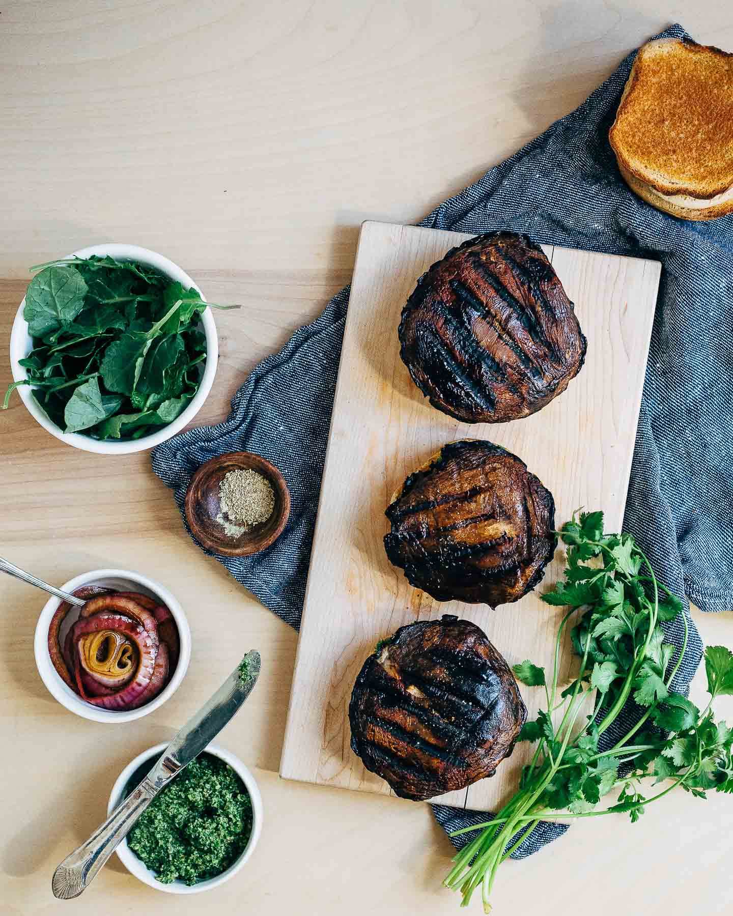 portobello mushroom burgers with pepita pesto // brooklyn supper