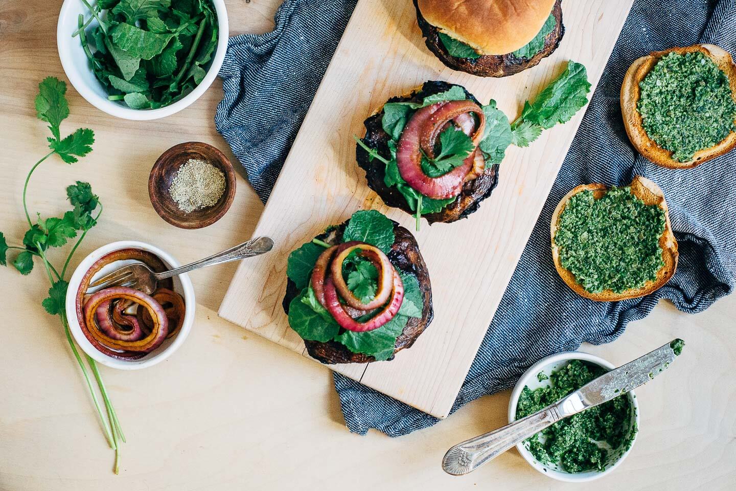 portobello mushroom burgers with pepita pesto // brooklyn supper