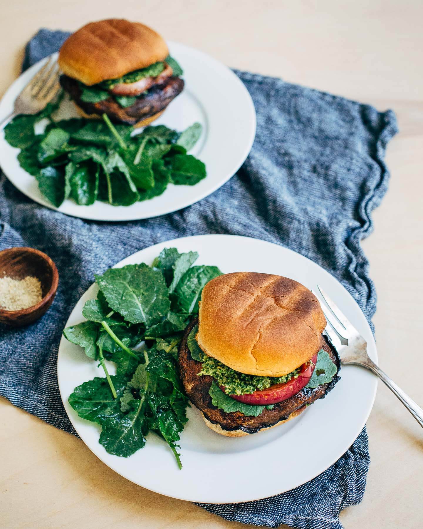 portobello mushroom burgers with pepita pesto // brooklyn supper