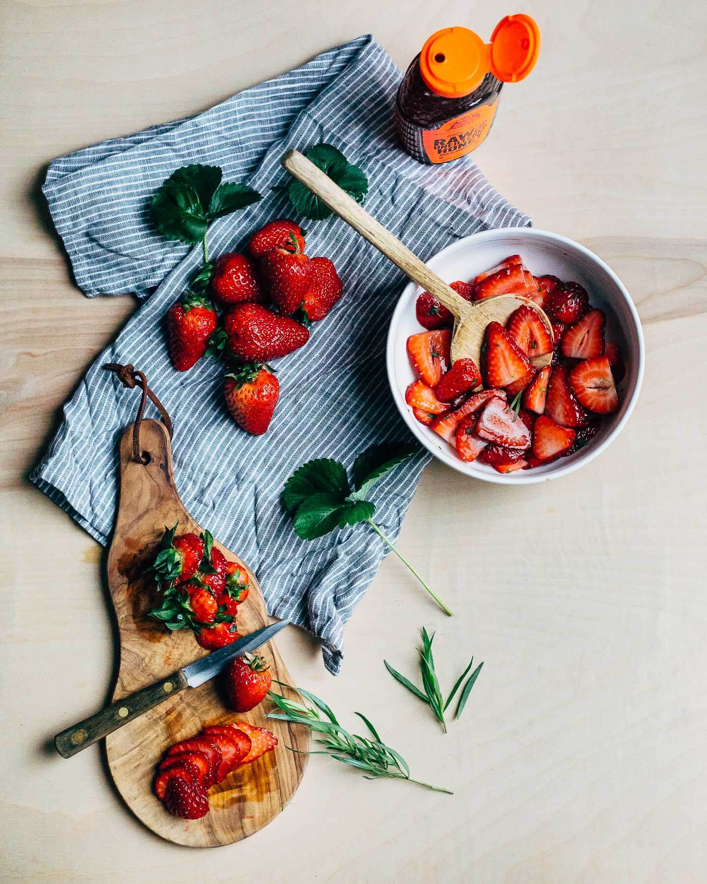 honey vanilla pots de crème with strawberries // brooklyn supper