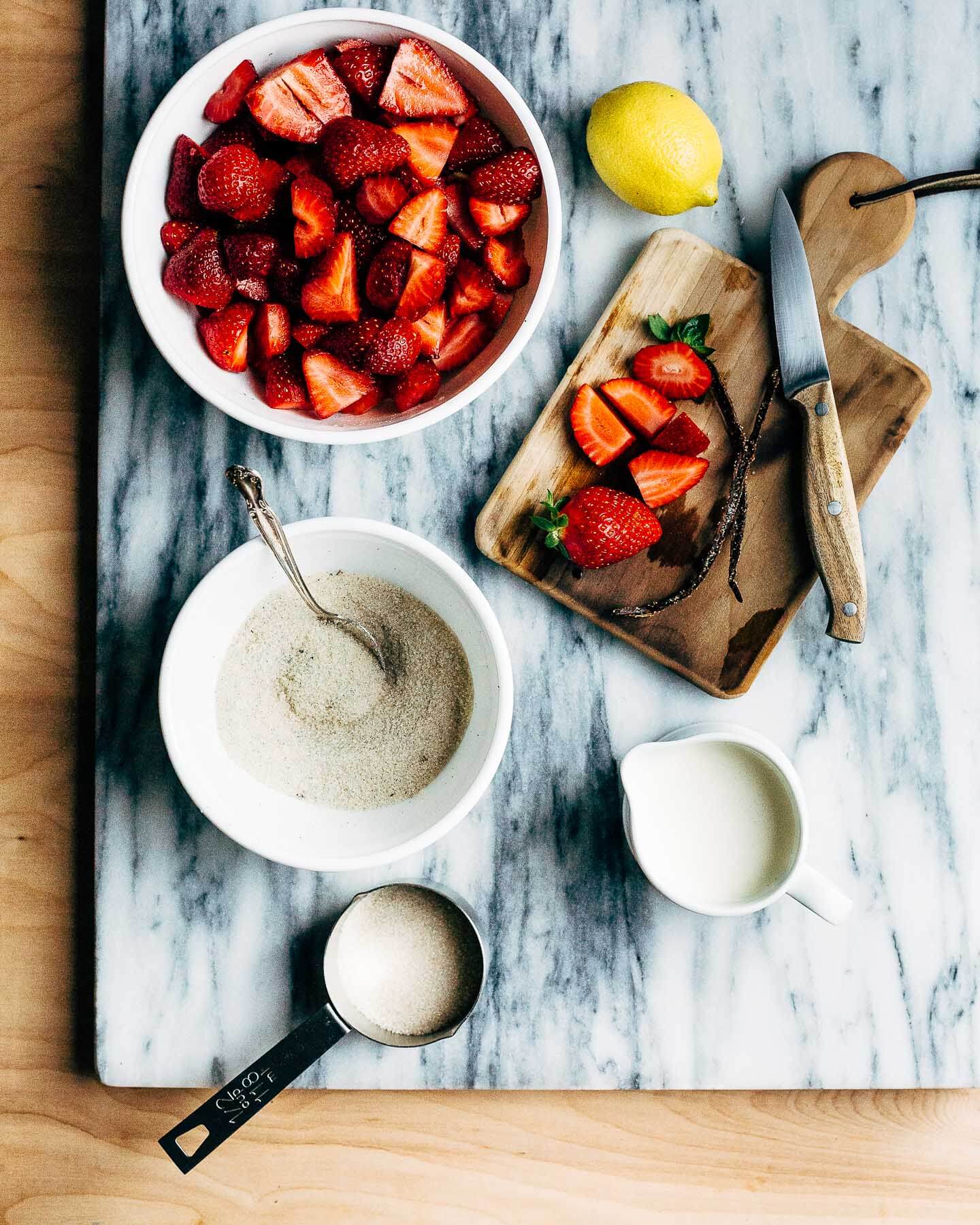 vanilla bean strawberry sherbet // brooklyn supper