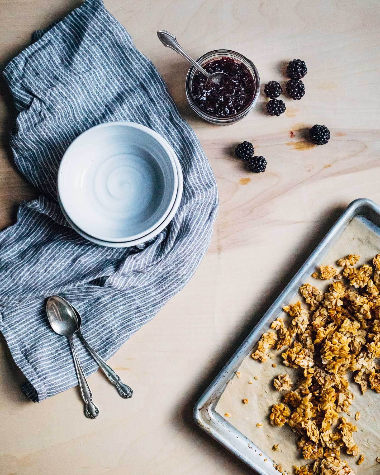 blackberry verbena jam + oat cluster sundaes // brooklyn supper